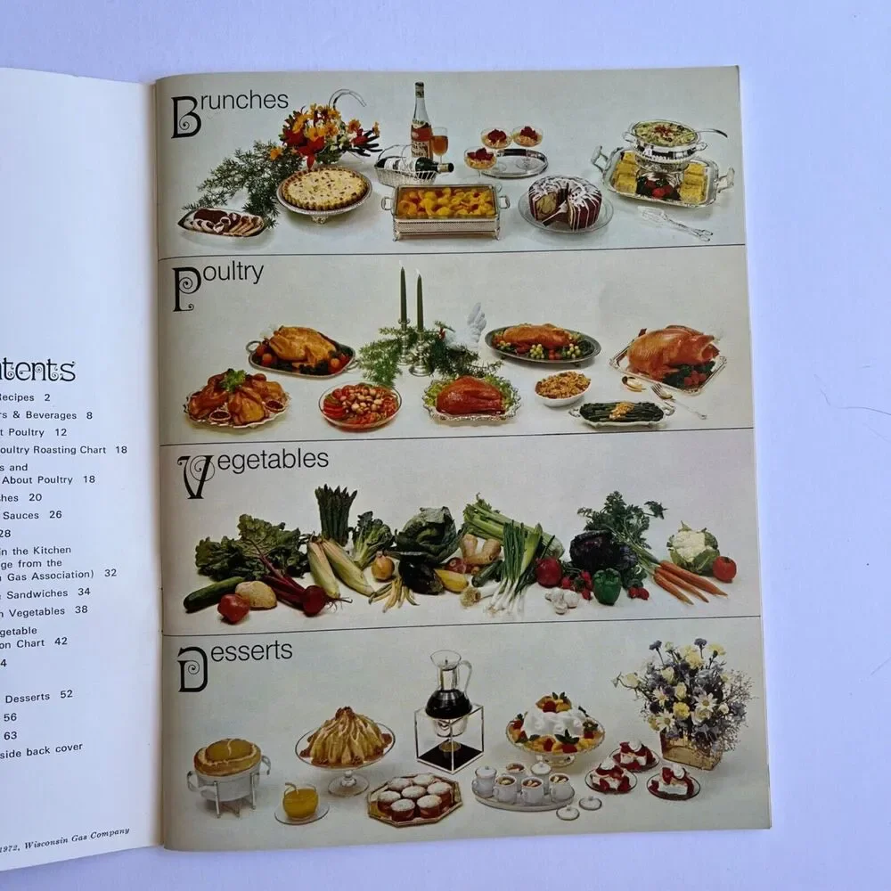 Vintage 1972 Cookbook Festive Foods Paperback with Staple Binding